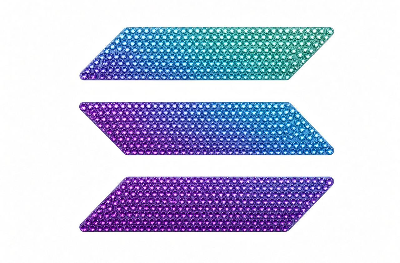 the Solana logo made of rhinestones